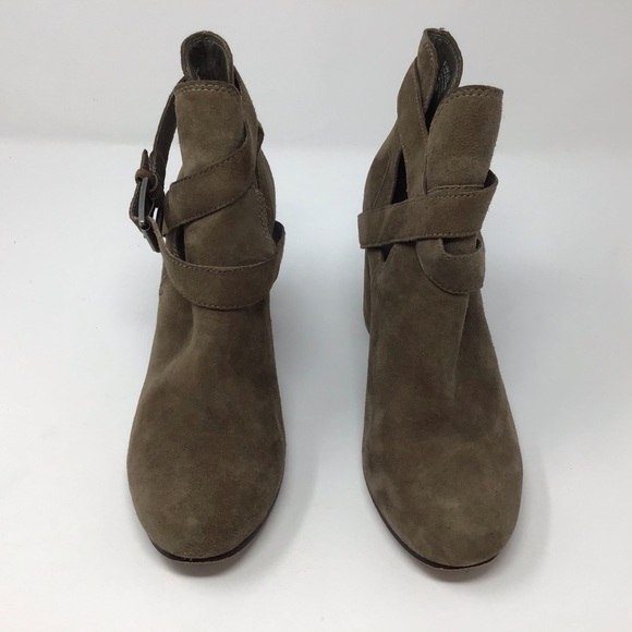 ASH Famous Tan Suede Buckle Ankle Bootie - Picture 1 of 12